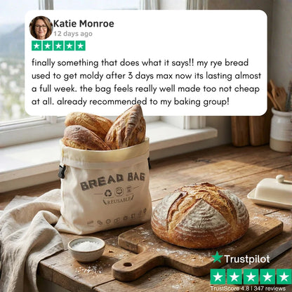 Peachlife™ 100% Beeswax Bread Storage Bag - Keep Your Bread Fresh Up to 3× Longer - Naturally