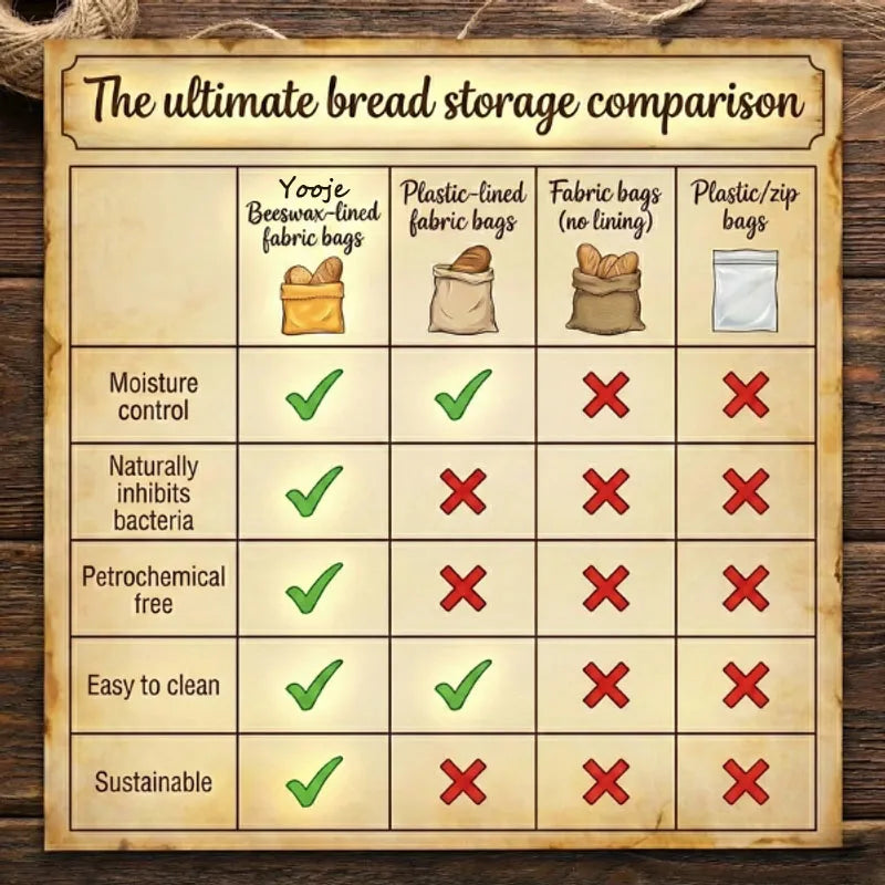 Peachlife™ 100% Beeswax Bread Storage Bag - Keep Your Bread Fresh Up to 3× Longer - Naturally
