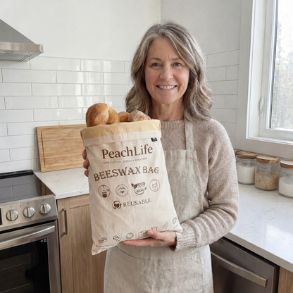 Peachlife™ 100% Beeswax Bread Storage Bag - Keep Your Bread Fresh Up to 3× Longer - Naturally