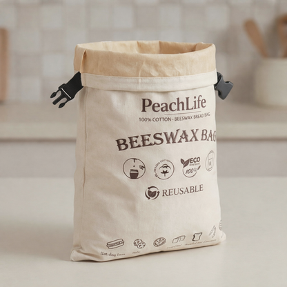 Peachlife™ 100% Beeswax Bread Storage Bag - Keep Your Bread Fresh Up to 3× Longer - Naturally
