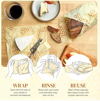 Peachlife™ 100% Beeswax Bread Storage Bag - Keep Your Bread Fresh Up to 3× Longer - Naturally